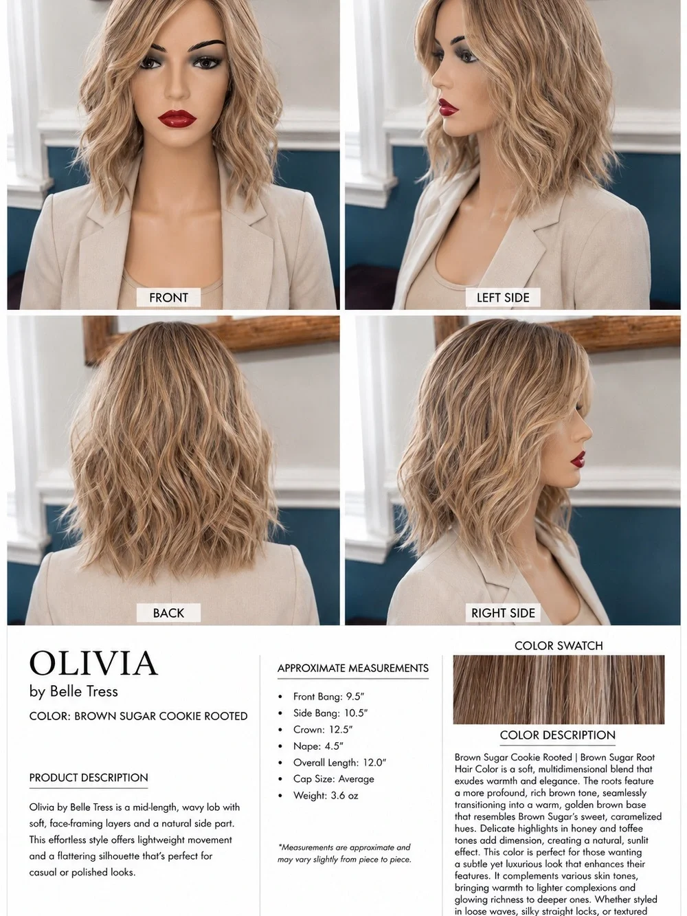 Olivia by Belle Tress in Brown Sugar Cookie Rooted—LUXE SE Collection